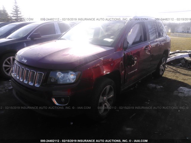 1C4NJCEB9HD185281 - 2017 JEEP COMPASS LATITUDE RED photo 2