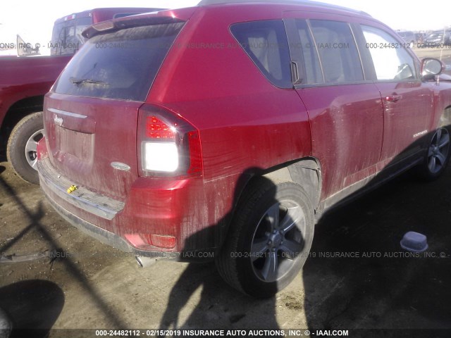 1C4NJCEB9HD185281 - 2017 JEEP COMPASS LATITUDE RED photo 4