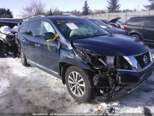 5N1AR2MM7GC618634 - 2016 NISSAN PATHFINDER S/SV/SL/PLATINUM BLUE photo 1