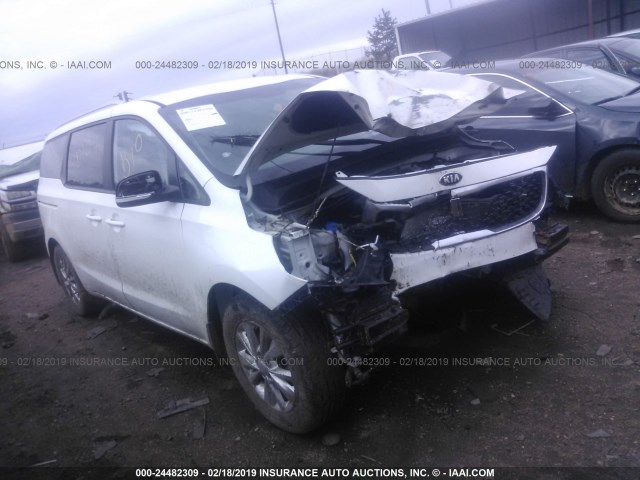 KNDMB5C13F6052337 - 2015 KIA SEDONA LX WHITE photo 1