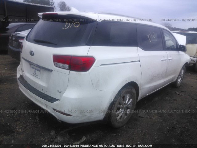 KNDMB5C13F6052337 - 2015 KIA SEDONA LX WHITE photo 4