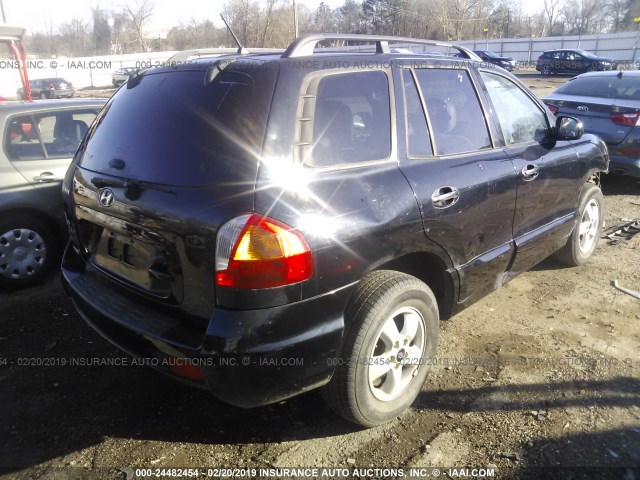 KM8SC13E36U038302 - 2006 HYUNDAI SANTA FE GLS/LIMITED BLACK photo 4