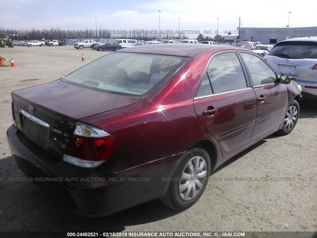 4T1BE32K66U109473 - 2006 TOYOTA CAMRY LE/XLE/SE MAROON photo 4