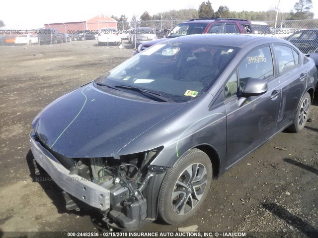 19XFB2F90DE260854 - 2013 HONDA CIVIC EXL GRAY photo 2