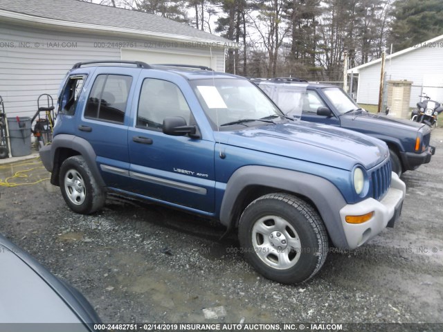 1J4GL48K03W595835 - 2003 JEEP LIBERTY SPORT/FREEDOM BLUE photo 1