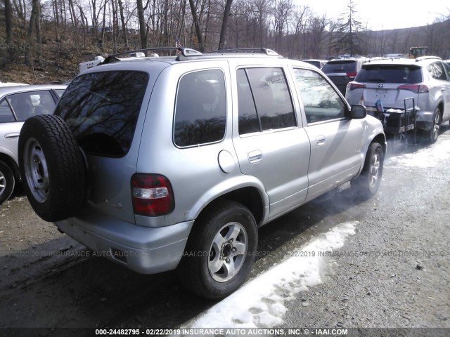 KNDJA723925149532 - 2002 KIA SPORTAGE SILVER photo 4