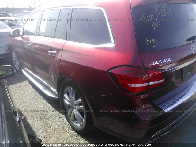 4JGDF6EE4HA780495 - 2017 MERCEDES-BENZ GLS 450 4MATIC MAROON photo 3