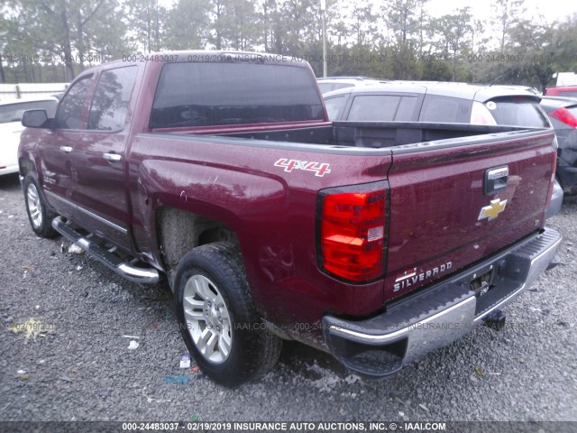 3GCUKREC9EG274643 - 2014 CHEVROLET SILVERADO K1500 LT MAROON photo 3