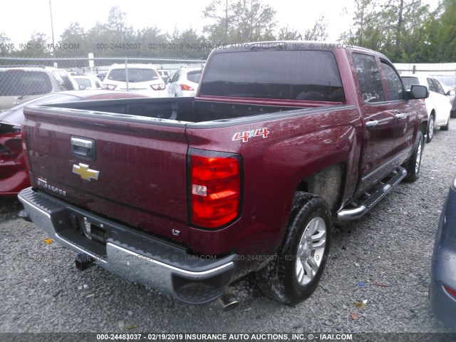 3GCUKREC9EG274643 - 2014 CHEVROLET SILVERADO K1500 LT MAROON photo 4