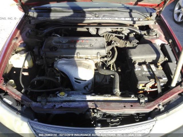 2T1CE22P42C004694 - 2002 TOYOTA CAMRY SOLARA SE RED photo 10