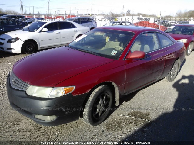 2T1CE22P42C004694 - 2002 TOYOTA CAMRY SOLARA SE RED photo 2