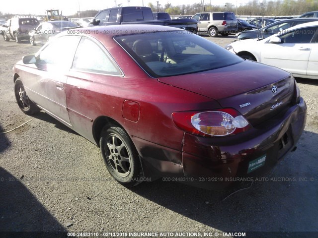 2T1CE22P42C004694 - 2002 TOYOTA CAMRY SOLARA SE RED photo 3