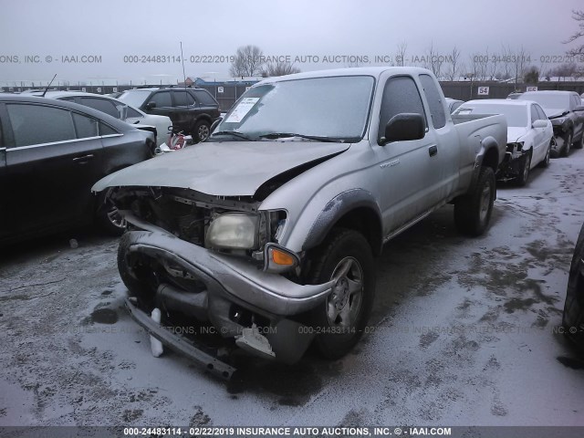 5TEWN72NX4Z425924 - 2004 TOYOTA TACOMA XTRACAB SILVER photo 2