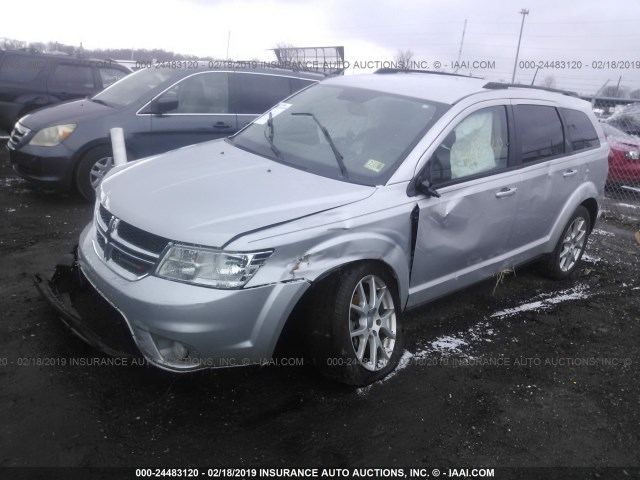 3C4PDCBB8ET308336 - 2014 DODGE JOURNEY SXT SILVER photo 2