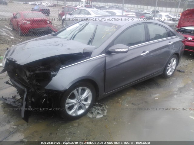 5NPEC4AC5BH134537 - 2011 HYUNDAI SONATA SE/LIMITED GRAY photo 2