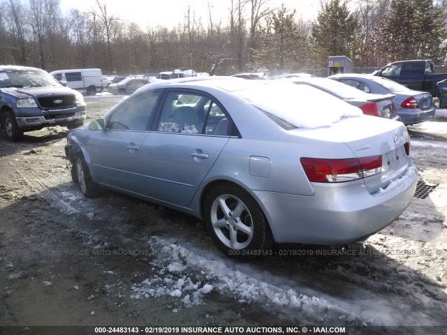 5NPEU46F77H296208 - 2007 HYUNDAI SONATA SE/LIMITED BLUE photo 3