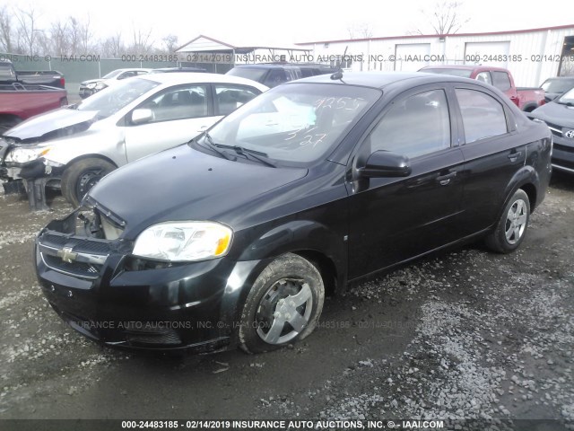 KL1TD56E59B399255 - 2009 CHEVROLET AVEO LS/LT BLACK photo 2