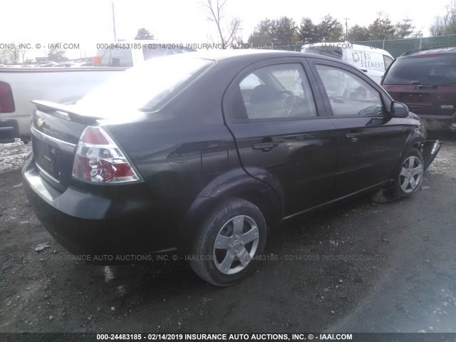 KL1TD56E59B399255 - 2009 CHEVROLET AVEO LS/LT BLACK photo 4