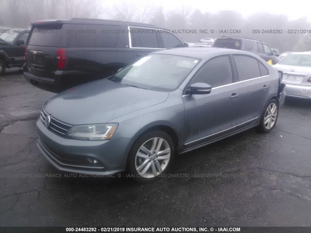 3VWL17AJ9HM378026 - 2017 VOLKSWAGEN JETTA SEL/SEL PREMIUM GRAY photo 2