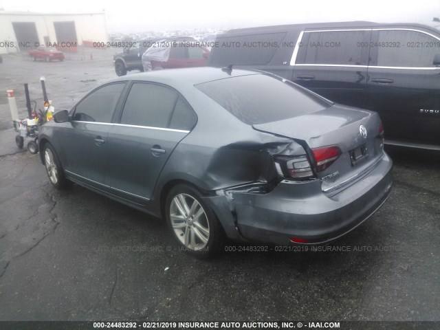 3VWL17AJ9HM378026 - 2017 VOLKSWAGEN JETTA SEL/SEL PREMIUM GRAY photo 3