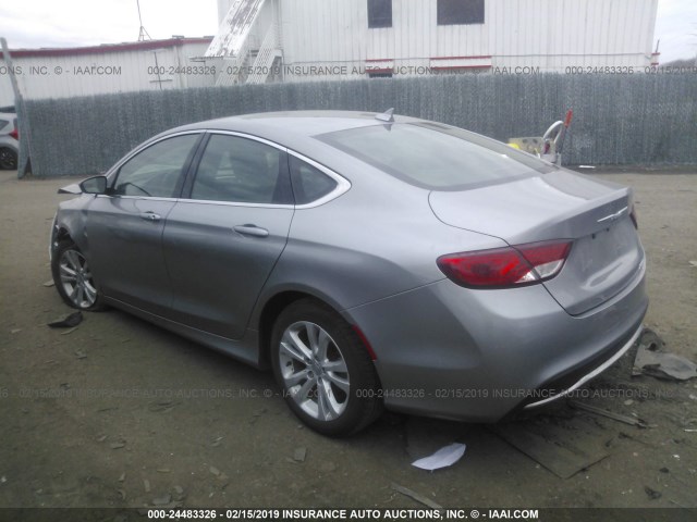 1C3CCCAB2FN609256 - 2015 CHRYSLER 200 LIMITED SILVER photo 3