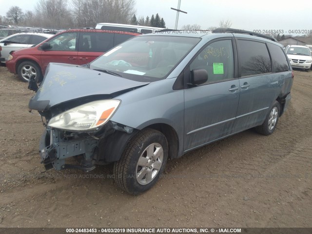 5TDZA23C84S216655 - 2004 TOYOTA SIENNA CE/LE BLUE photo 2