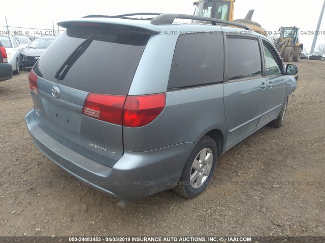 5TDZA23C84S216655 - 2004 TOYOTA SIENNA CE/LE BLUE photo 4