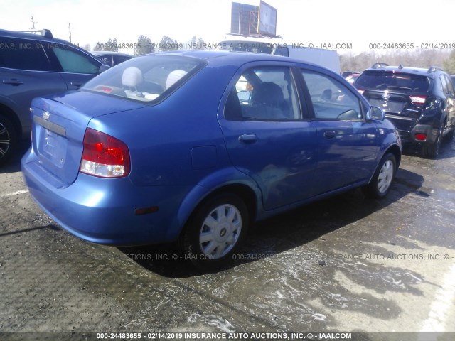 KL1TG526X5B425719 - 2005 CHEVROLET AVEO LT BLUE photo 4