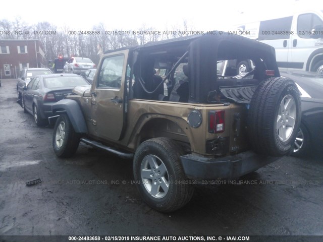 1C4AJWAG0FL715187 - 2015 JEEP WRANGLER SPORT BROWN photo 3