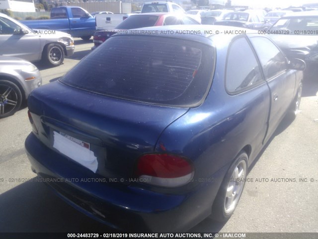 KMHVD14N8XU440939 - 1999 HYUNDAI ACCENT L BLUE photo 4