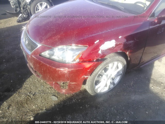 JTHBE262365007582 - 2006 LEXUS IS 350 RED photo 6