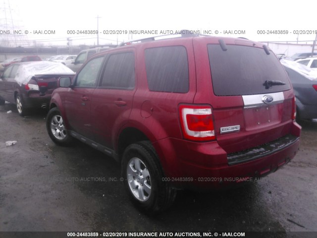 1FMCU04G49KA85477 - 2009 FORD ESCAPE LIMITED RED photo 3