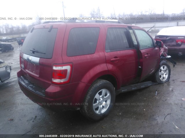 1FMCU04G49KA85477 - 2009 FORD ESCAPE LIMITED RED photo 4