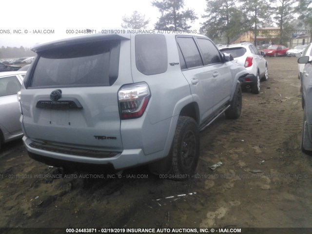 JTEBU5JR4H5409460 - 2017 TOYOTA 4RUNNER SR5 PREM/LTDL/TRAIL/TRD GRAY photo 4