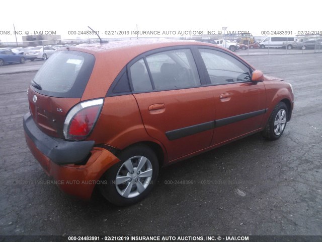 KNADE243096520631 - 2009 KIA RIO 5 SX ORANGE photo 4