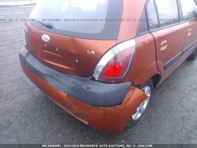 KNADE243096520631 - 2009 KIA RIO 5 SX ORANGE photo 6