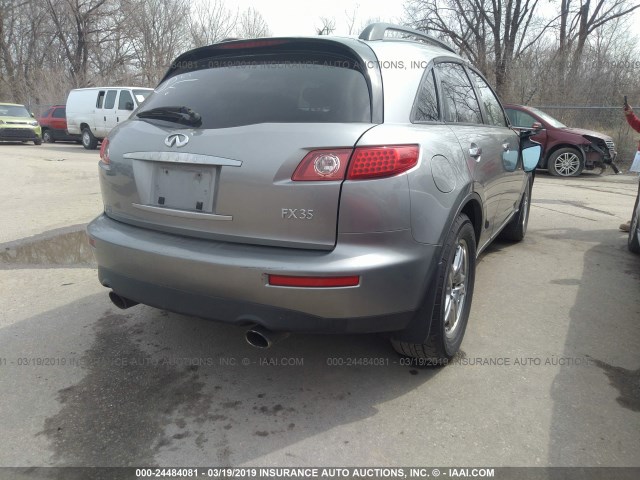 JNRAS08W74X216691 - 2004 INFINITI FX35 GRAY photo 4