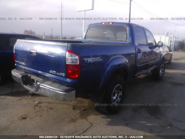 5TBDT44106S548985 - 2006 TOYOTA TUNDRA DOUBLE CAB SR5 BLUE photo 4