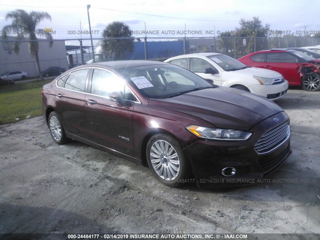 3FA6P0LU0FR288928 - 2015 FORD FUSION SE HYBRID BURGUNDY photo 1