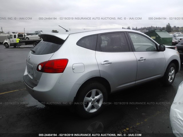 JN8AS5MV1AW114478 - 2010 NISSAN ROGUE S/SL/KROM SILVER photo 4