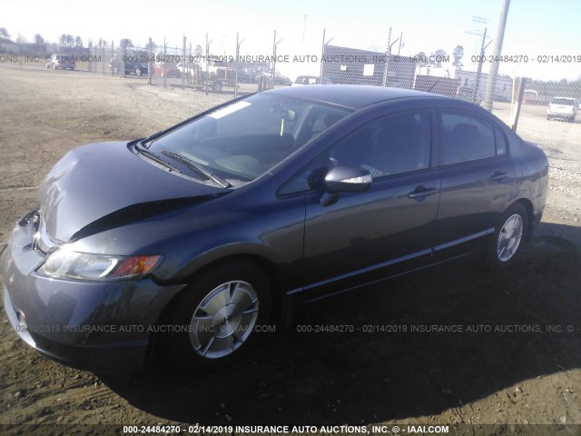 JHMFA36238S029668 - 2008 HONDA CIVIC HYBRID Dark Blue photo 2