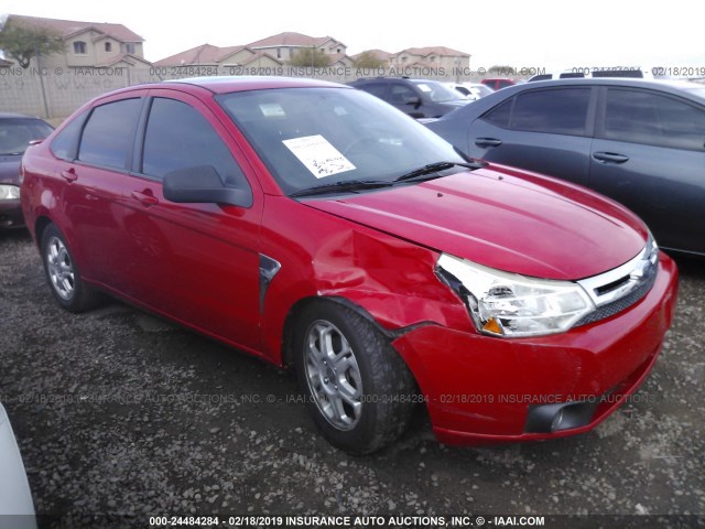 1FAHP35N48W295123 - 2008 FORD FOCUS SE/SEL/SES RED photo 1