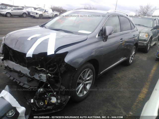 2T2BC1BA4FC006213 - 2015 LEXUS RX 450H GRAY photo 2