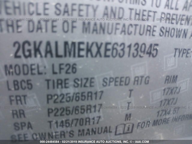 2GKALMEKXE6313945 - 2014 GMC TERRAIN SLE SILVER photo 9