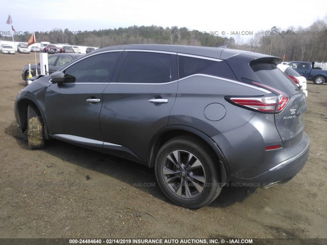 5N1AZ2MG2FN277334 - 2015 NISSAN MURANO S/SL/SV/PLATINUM GRAY photo 3