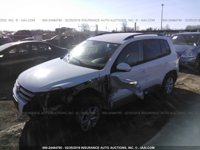 WVGBV7AX0HK006021 - 2017 VOLKSWAGEN TIGUAN S/LIMITED WHITE photo 2