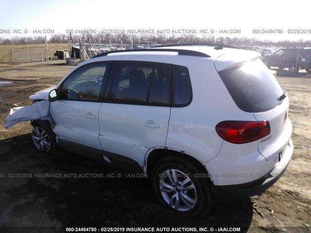 WVGBV7AX0HK006021 - 2017 VOLKSWAGEN TIGUAN S/LIMITED WHITE photo 3