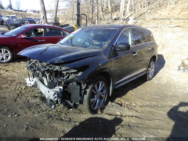 5N1AL0MM8DC326976 - 2013 INFINITI JX35 BLACK photo 2