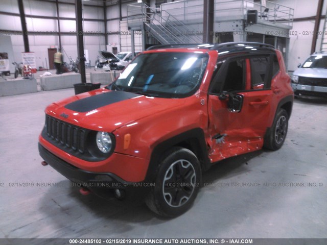 ZACCJBCT0FPB64815 - 2015 JEEP RENEGADE TRAILHAWK RED photo 2