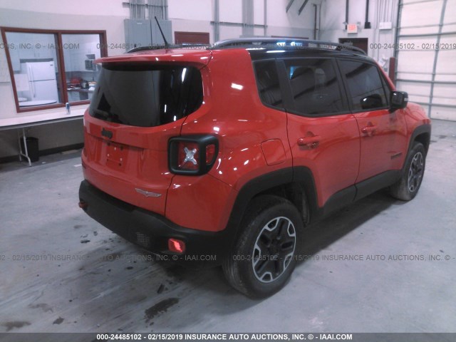 ZACCJBCT0FPB64815 - 2015 JEEP RENEGADE TRAILHAWK RED photo 4